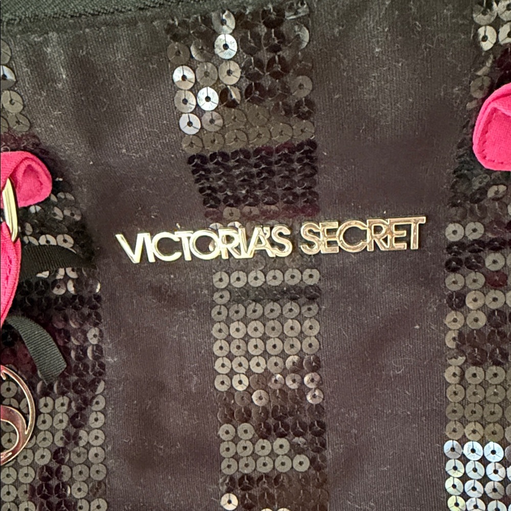 Victoria's Secret Black and Pink Sequin Tote - Picture 3 of 11